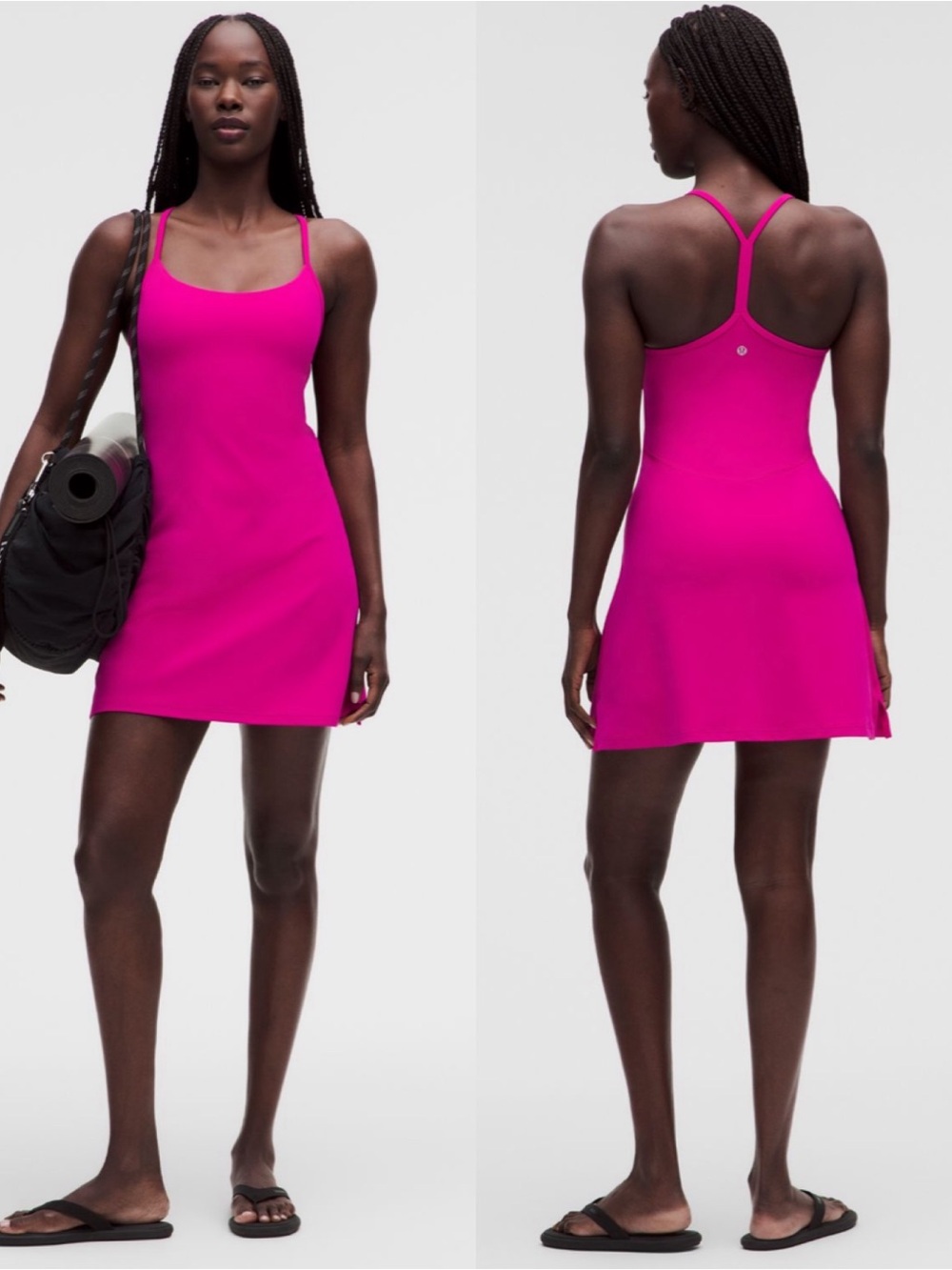 Lululemon Flow Y Dress Light Support, B/C Pink Flare SZ M